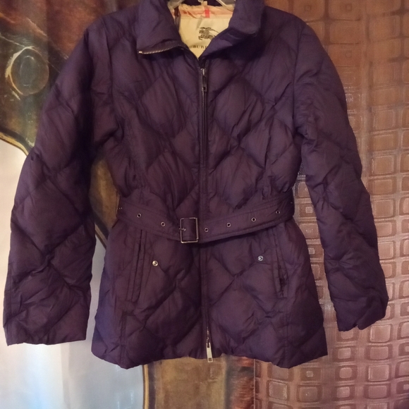BURBERRY Light Winter Puffer Coat, Diamond Quilt Design, Purple - Picture 8 of 8